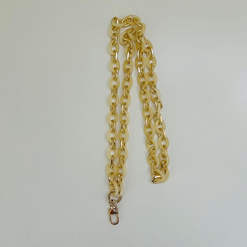 ARTIKL Beige Plastic Link Gold Smart Phone Strap Lanyard Chain